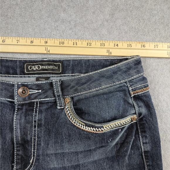 Cato Premium Jeans Size 12 Classic Dark Bootcut Embellished Pockets 31" Waist - Picture 15 of 16